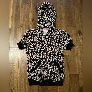 Juicy Couture Vintage Polkadot Terrycloth Zip Up Hoodie